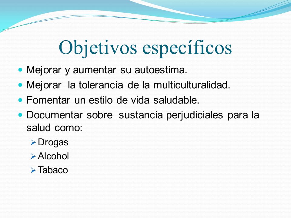 Objetivos generales de un proyecto de vida saludable